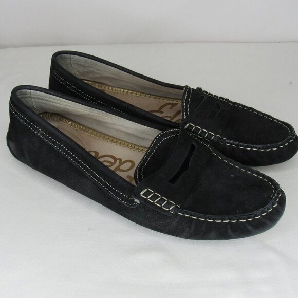 Sam Edelman Black Suede Leather FILLY Moc Toe Loafer Women's 9 - Picture 1 of 9
